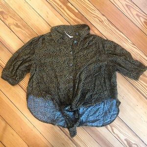 Free people | blouse button down tie bottom xs